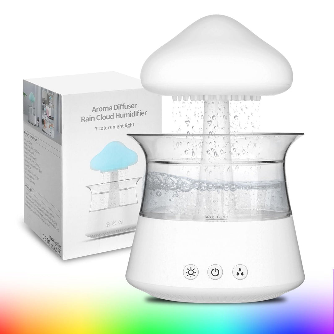 Regenwolken Luftbefeuchter, 450ML Luftbefeuchter mit 3 Modi und 7 RGB-Effekte, Geeignet für Schlafzi