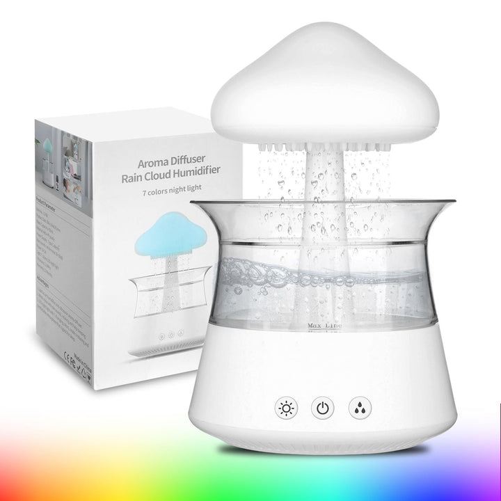 Regenwolken Luftbefeuchter, 450ML Luftbefeuchter mit 3 Modi und 7 RGB-Effekte, Geeignet für Schlafzi