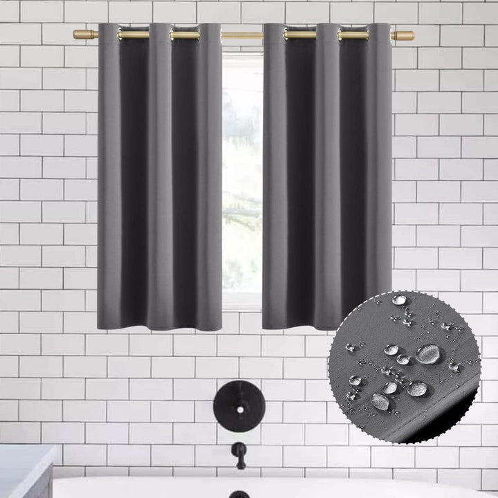 XTMYI Badezimmer-Vorhänge, Fenster, wasserdicht, 122 cm lang, Verdunkelung, Kurze Vorhänge für Fenst