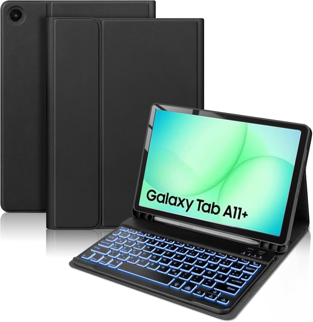 Tastatur für Samsung Tablet A9 Plus - für Galaxy Tab A9 Plus Hülle mit Tastatur, Tastatur Beleuchtun