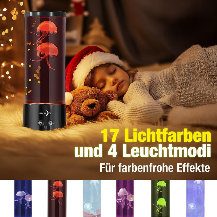 Lunartec Quallenlampe: 2er-Set LED-Quallen-Leuchten, 17 Farben, 4 Modi, 3 Helligkeiten (Quallen Lava