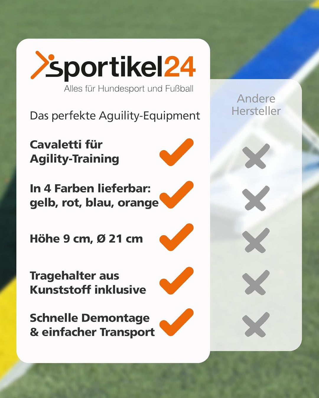 Mini-Hürden 5er Set mit Stangen 100 cm – für Agility- & Koordinationstraining – Cavaletti – Hürden &