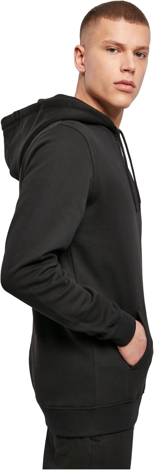 Build Your Brand mens Organic Hoody Hooded Sweatshirt, Schwarz