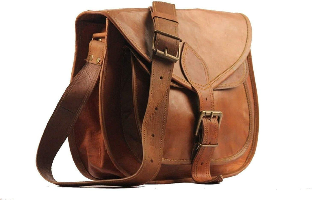 ALASKA EXPORTS Damen Echtleder Schultertasche Crossbody Sattel Tablet Retro Rustikal Vintage Tasche