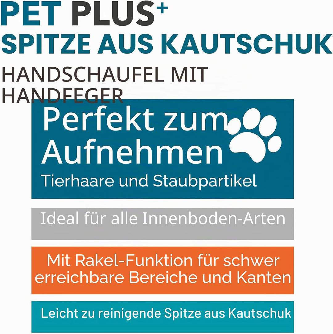 Beldray Pet Plus+ Besen und Kehrschaufel-Set, Kehrgarnitur, Set aus Handfeger & Kehrblech, Schaufel