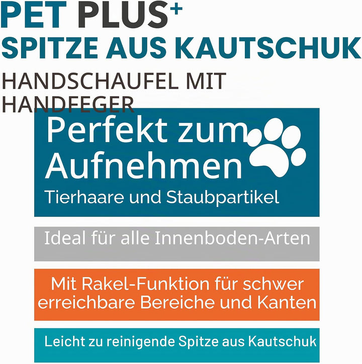 Beldray Pet Plus+ Besen und Kehrschaufel-Set, Kehrgarnitur, Set aus Handfeger & Kehrblech, Schaufel