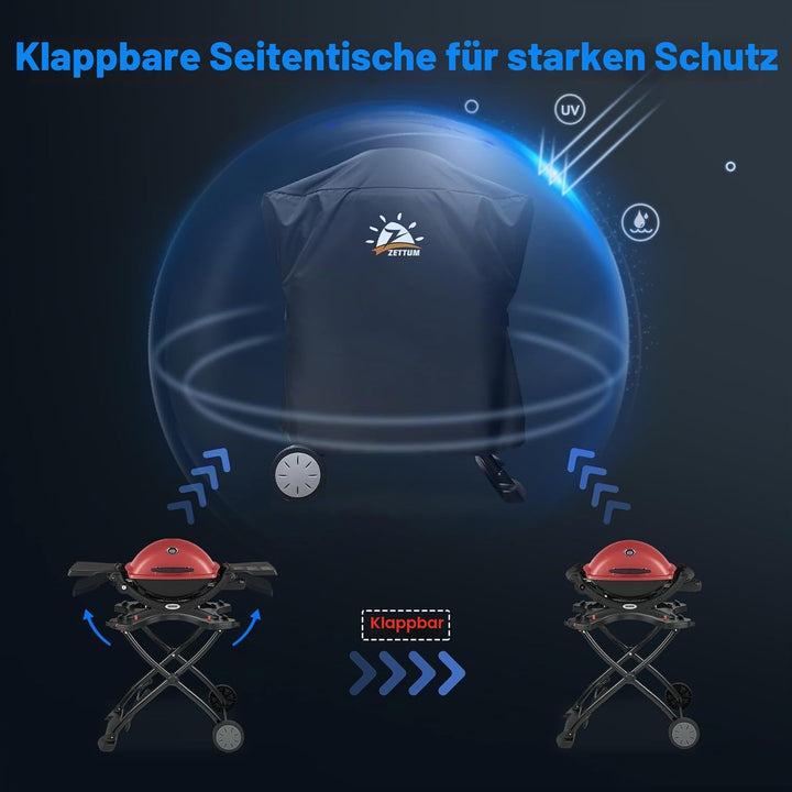 Zettum Grillabdeckung für Weber Q1000/Q2000 Serie, Grill Abdeckung für 7113 Grill Heavy Duty&amp;Wasserd