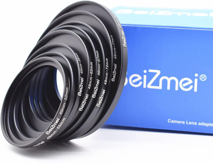 8Stück Kamera Objektiv Filter Ring Kompatibel für 49mm Kamera Objektiv,49-52/49-55/49-58/49-62/49-67