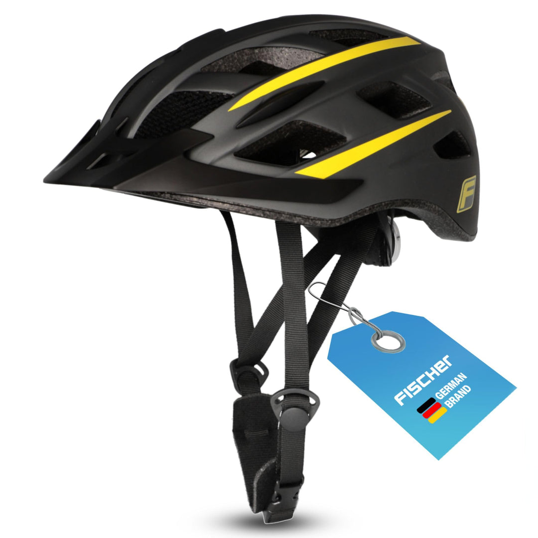FISCHER Unisex – Erwachsene Urban Lano Fahrradhelm L/XL, 58-61 cm Schwarz-Gelb, L/XL, 58-61 cm Schwa