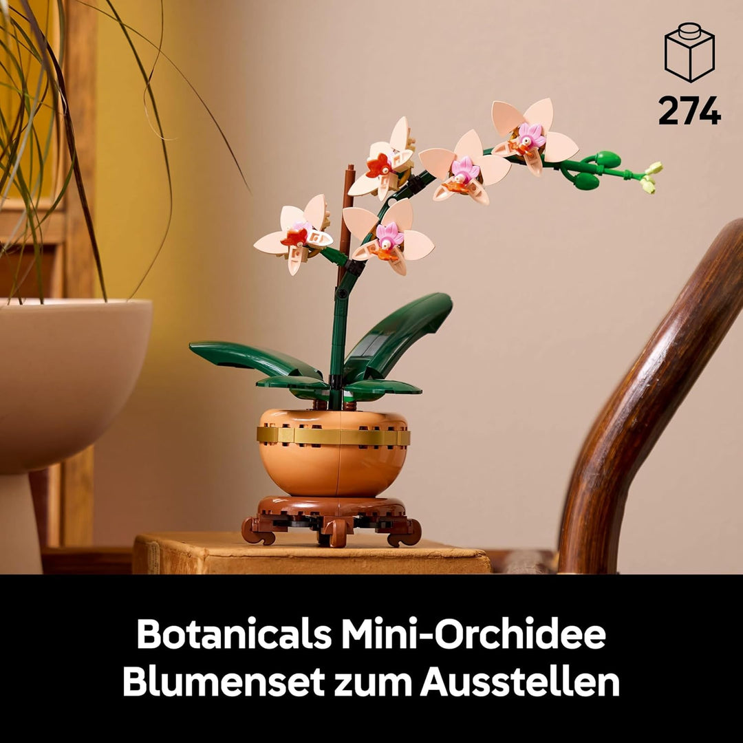 LEGO Botanicals Mini-Orchidee - Kunstblumen Set - Deko fürs Wohnzimmer oder Büro - Geschenk für Frau
