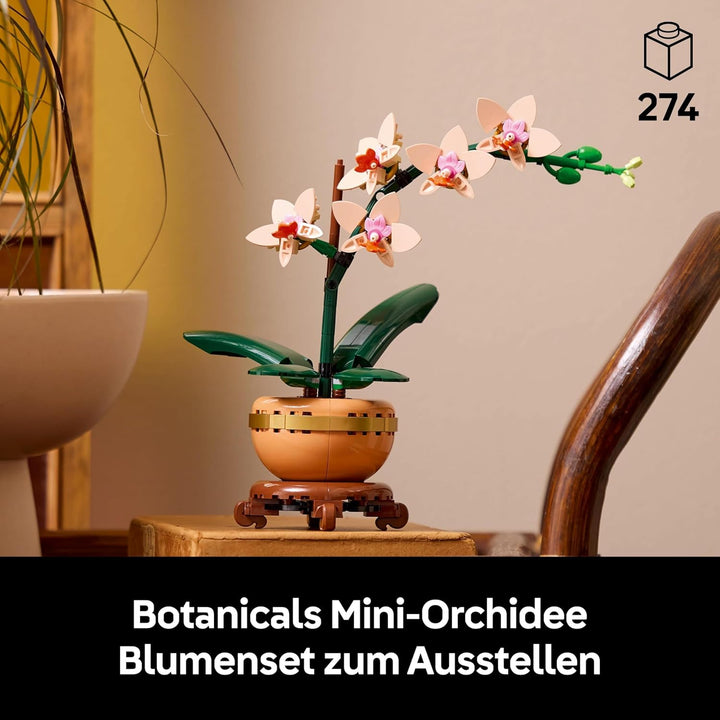 LEGO Botanicals Mini-Orchidee - Kunstblumen Set - Deko fürs Wohnzimmer oder Büro - Geschenk für Frau