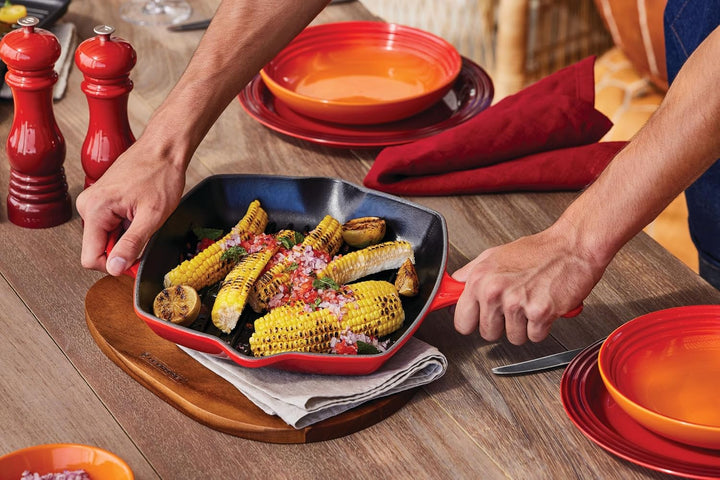 LE CREUSET Signature Gusseisen-Grillpfanne, Quadratisch, 26 cm, Für alle Herdarten inkl. Induktion g