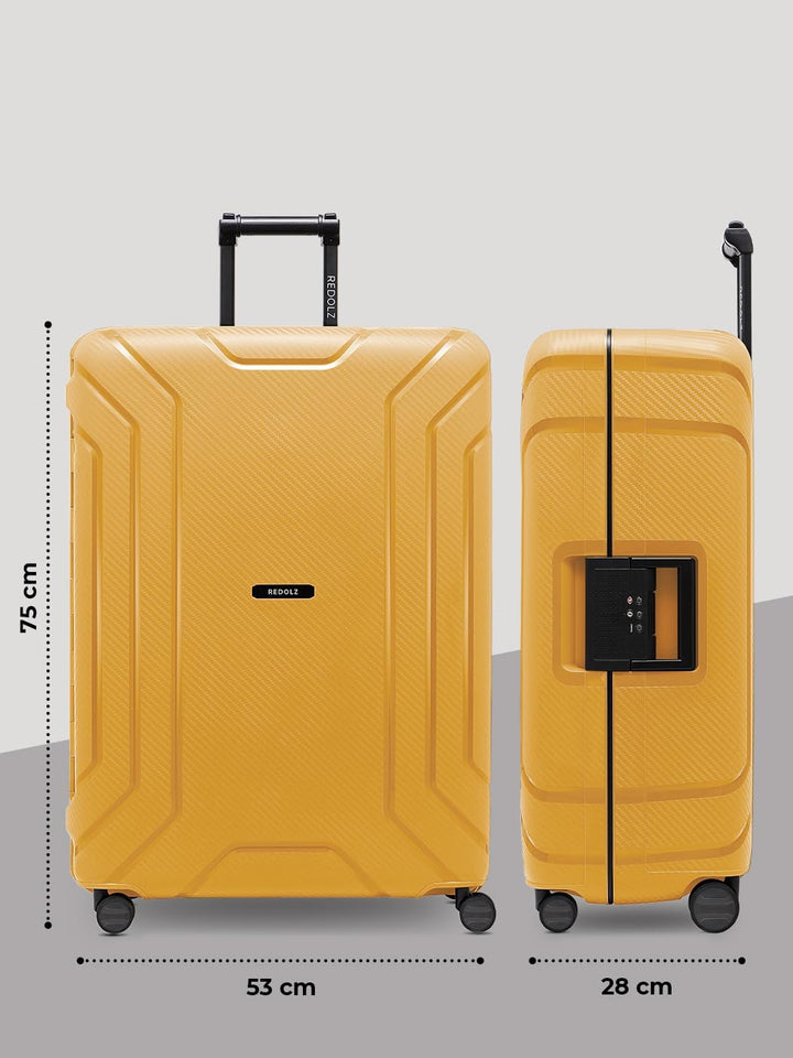 REDOLZ Hartschalen Check-in Koffer ohne Reissverschluss | 3-Punkt-Verschluss-System | Grosser XL Tro