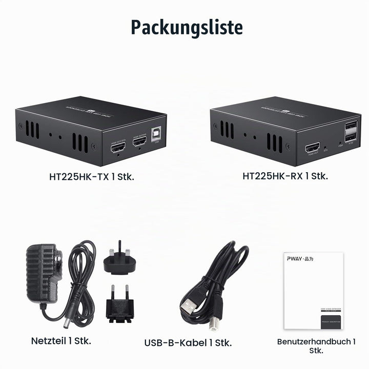PWAYTEK HDMI Extender 1080p@60Hz, 3D, über Single Cat5e/Cat6/Cat 7 Kabel Full HD unkomprimiert Übert