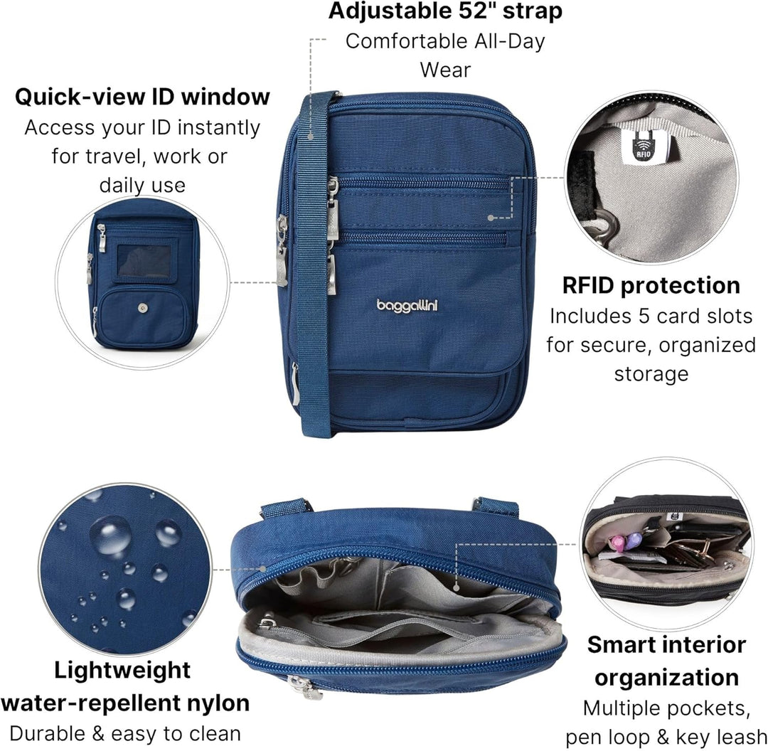 Baggallini RFID Journey Crossbody Pazifik, Pazifik