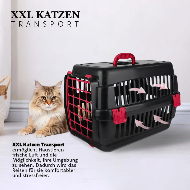 Katzen-Transportbox-Robuste Hartschalen | Strapazierfähige Katzenbox | Robuste Katzenbox aus Hartpla