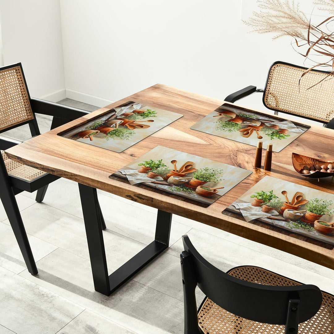 KitchenYeah© Platzsets Abwaschbar 6-Teilig 45x30 cm Tischsets Platzdeckchen rutschfeste Platzset Unt
