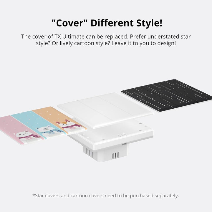 SONOFF T5 3 Gang WiFi Smart Touch Lichtschalter, 2 Wege Wireless Wandlichtschalter, Full Touch, LED,