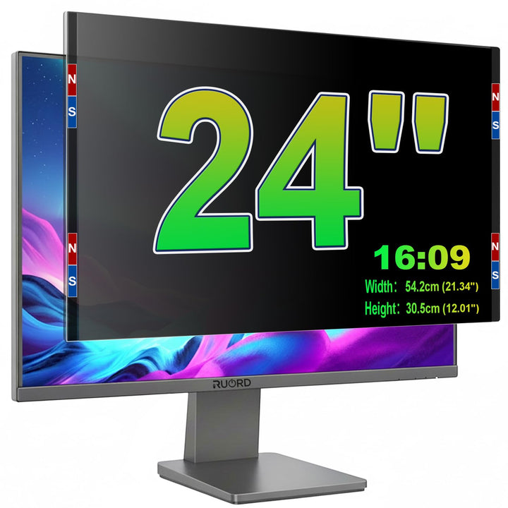 Magnetischer Sichtschutzfolie für 24 Zoll 16:9 Monitor - Blaulichtfilter & Blendschutz, Abnehmbar Bl