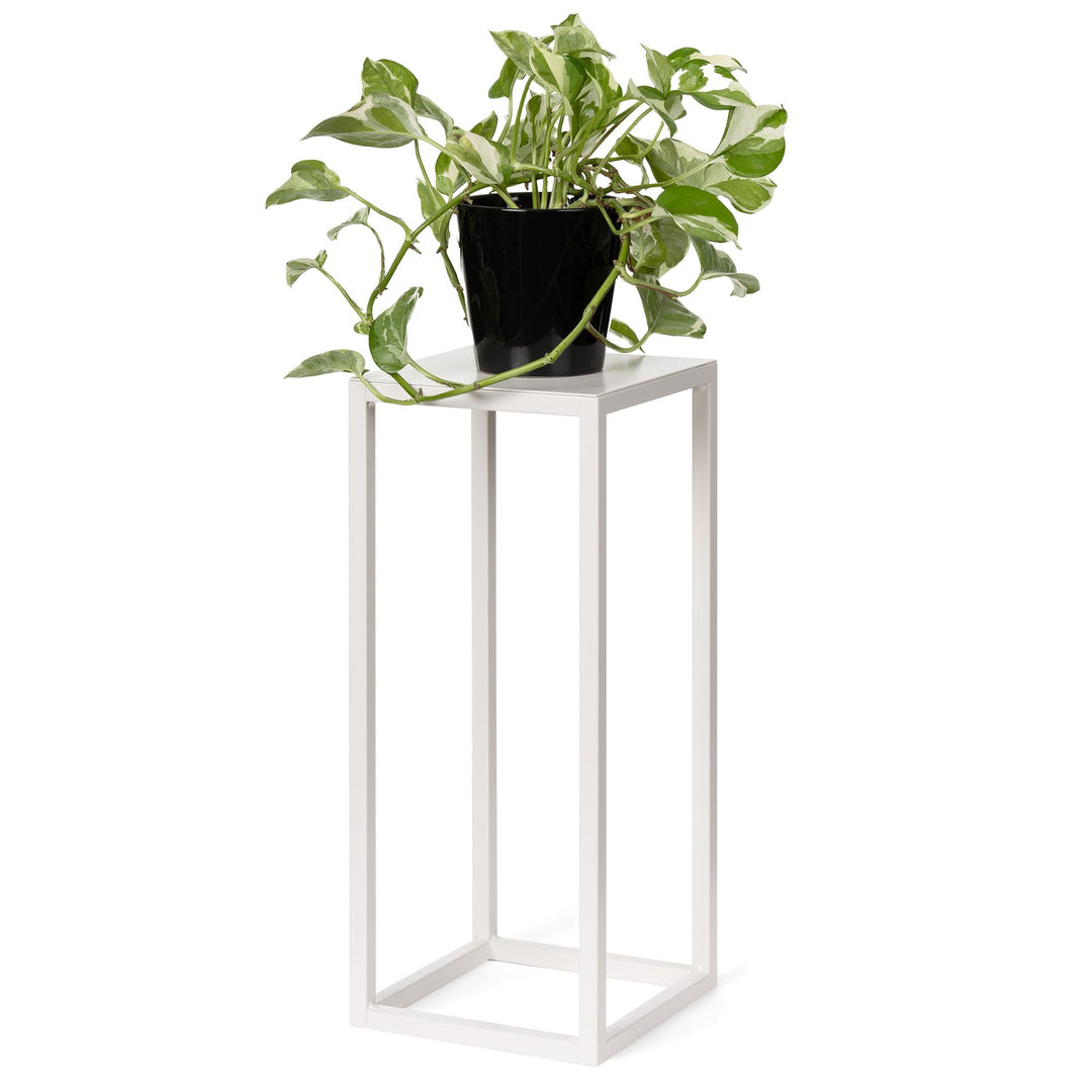 LAMO Manufaktur Blumenständer Elfenbein aus Metall 48cm | Pflanzensäule für Innenräume - Wohnzimmer,