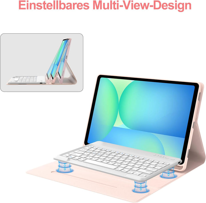 IVEOPPE Hülle mit Tastatur für Samsung Galaxy Tab S10 FE+ 13.1 Zoll, Deutsches QWERTZ-Layout, Tastat