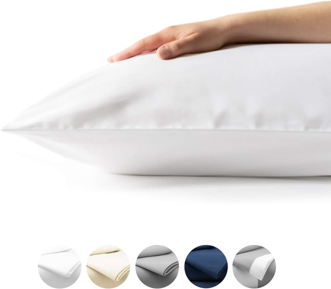 bo&button® Kissenbezug 40x80 cm, einzeln, Mako Satin Bio Baumwolle - echte Luxusqualität, Weiss, 40