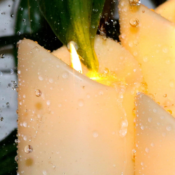 Dekovita Edelstahl-Laterne - 30cm Gartenlaterne inkl. 18cm Outdoor LED Kerze in Creme-Weiss mit Time