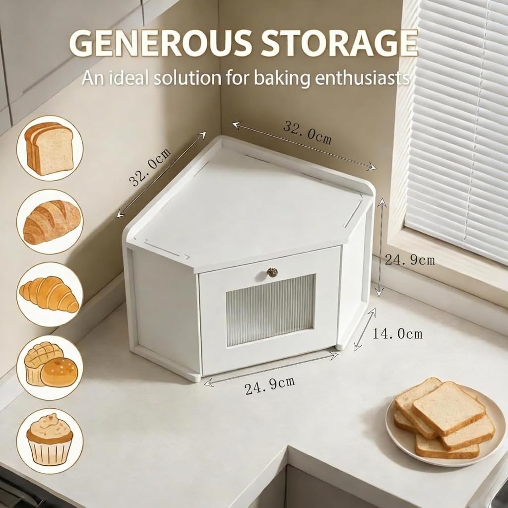 Grosser Brotkasten aus Naturholz, 41 x 27 x 13 cm – TraditionellerBrotkasten mit Rollverschluss – Br
