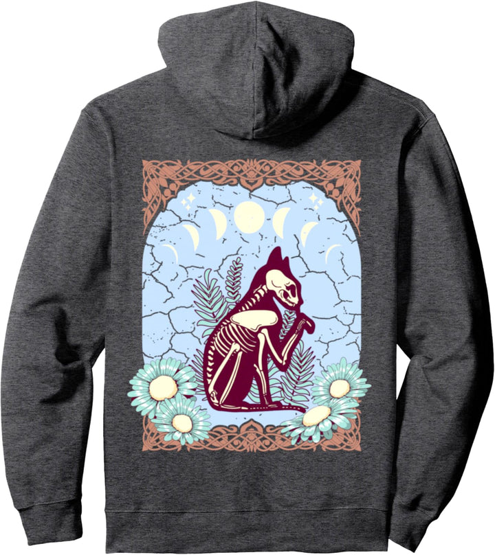 Katze Mond Phasen Bohemian Boho Jugendstil Vintage Pullover Hoodie