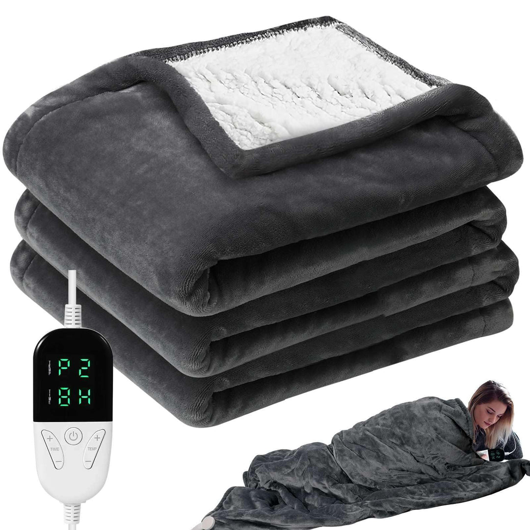Heizdecke mit Abschaltautomatik,Wärmedecke Heizdecke mit Wäschesack 6 Temperaturstufen,Timer bis zu
