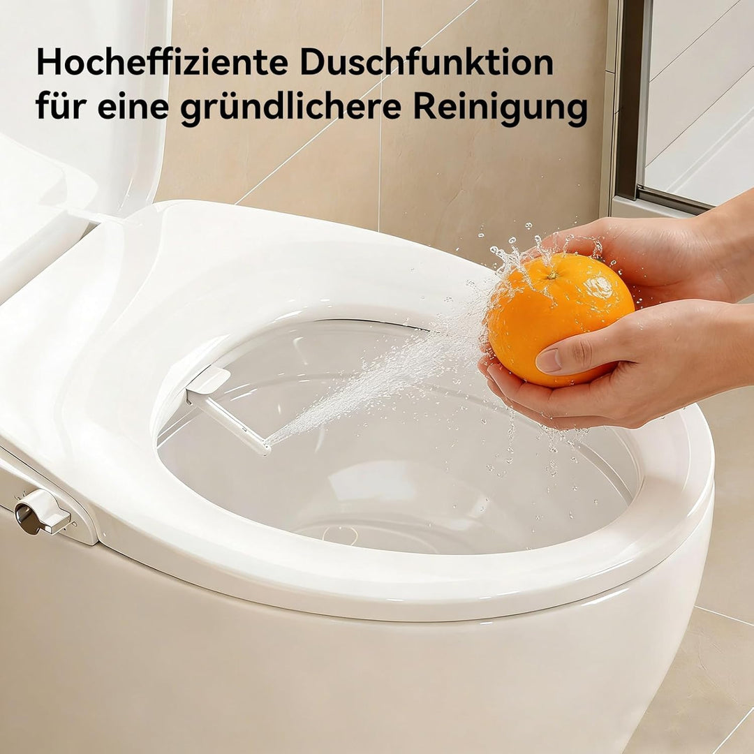 HOROW Dusch WC Aufsatz Ohne Strom, Toilettendeckel mit Absenkautomatik, Dusch WC-Sitz für Gesässdusc