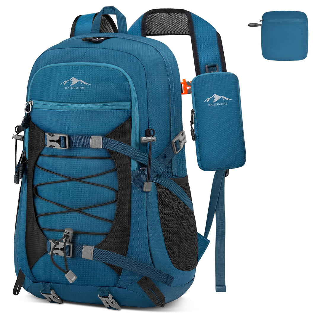 RAINSMORE Wanderrucksack Herren Damen 40L Rucksack Wasserdicht Gross Reiserucksack Leicht Faltbarer