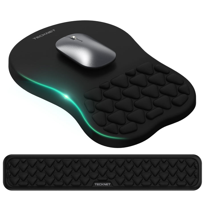 TECKNET Ergonomisches Mauspad und Handballenauflage Tastatur, Mousepad mit Handauflage, Gaming Mausp