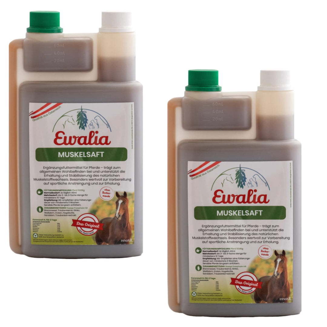 Ewalia Muskelsaft für Pferde - Doppelpack - 2 x 1 L 2er Pack, 2er Pack
