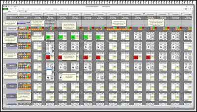 Elektronischer digitaler Dienstplaner Monatsplan Schichtplaner Einsatzplan Excel Software mit persön