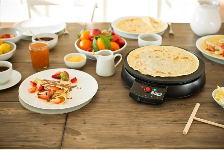 Russell Hobbs Crêpes Maker Fiesta (Ø 30cm, antihaftbeschichtete Platte, inkl. Teigverteiler & Crêpes