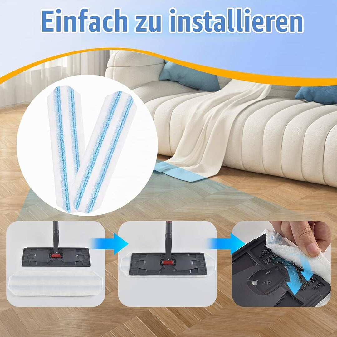 6 Stück für Vileda H2PrO Bodenwischer Ersatzbezug, Maschinenwaschbar, Kompatibel mit Vileda H2Pro &amp;