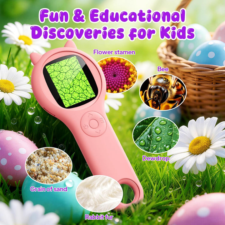 Ashfly Handheld mikroskop für Kinder, 2,0" IPS-Bildschirm 200X tragbares Taschenmikroskop für Kinder