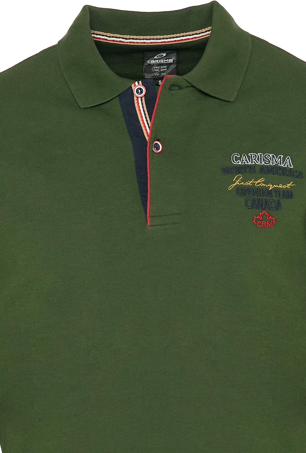 Carisma Langarm Poloshirt für Herren Baumwolle • Herren Langarmshirt mit Stickerei • Angenehmes Regu