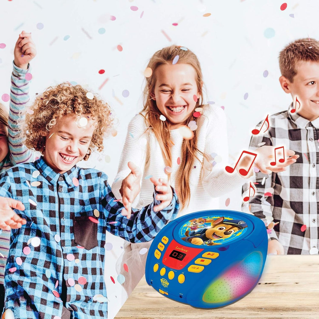 Lexibook - Paw Patrol - Bluetooth-CD-Player für Kinder - Tragbar, Lichteffekte, Mikrofonbuchse, Aux-