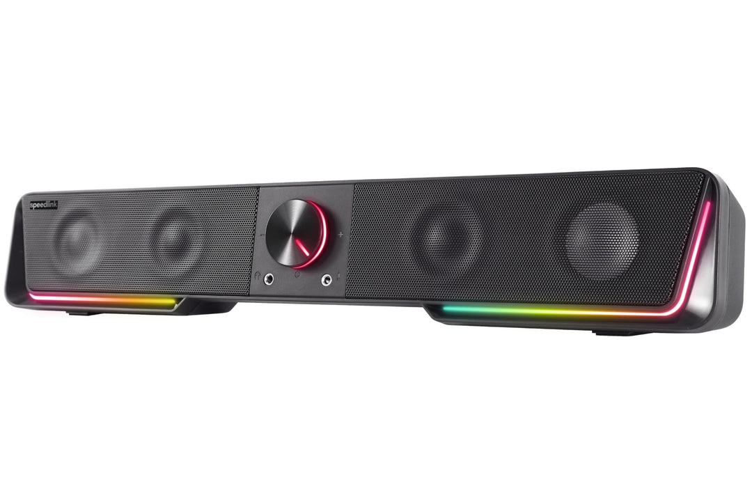 Speedlink Gravity RGB Stereo Soundbar – Lautsprecher mit Bluetooth-Verbindung für Smartphone/Tablet