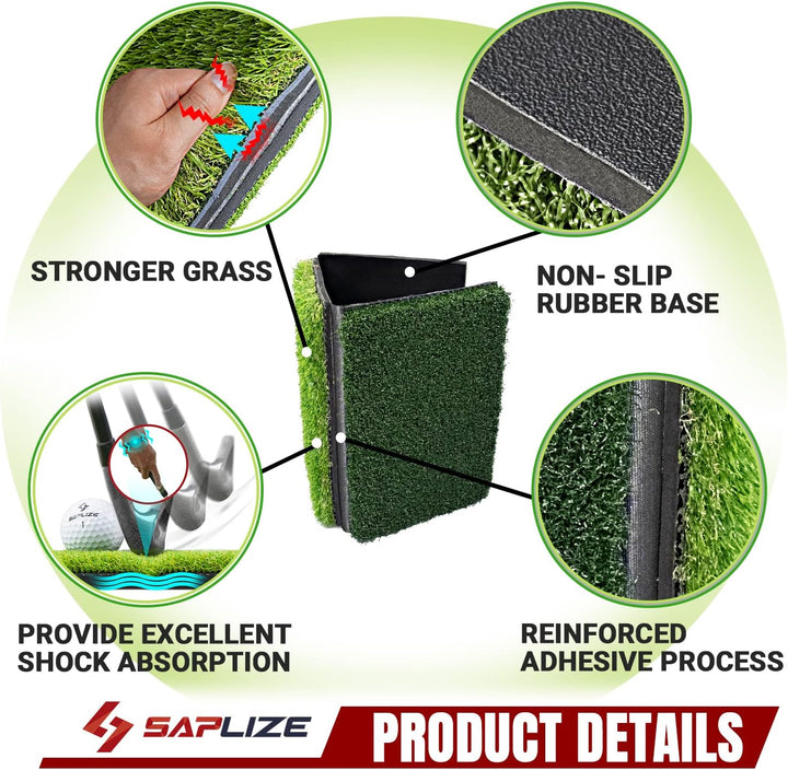 SAPLIZE Grosse Faltbare Golf-Schlagmatte, Enge Lie, Rough und Fairway für Driving, Chipping und Putt
