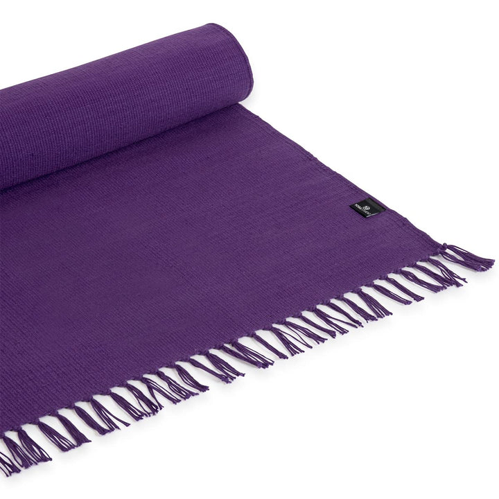 Yoga Studio Bio Yogamatte Teppich - 196cm x 70cm Yoga Teppich mit Quasten Baumwolle Yoga Teppich für