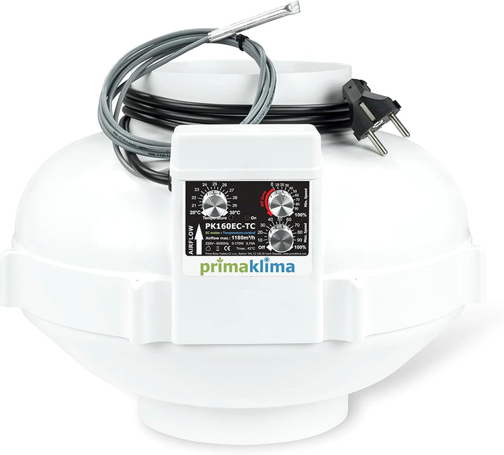 GrowPRO Lüftungsset 1200m3/h EC PRO Temperaturgesteuert inkl. Aktivkohlefilter und Zubehör 1200 m3/h