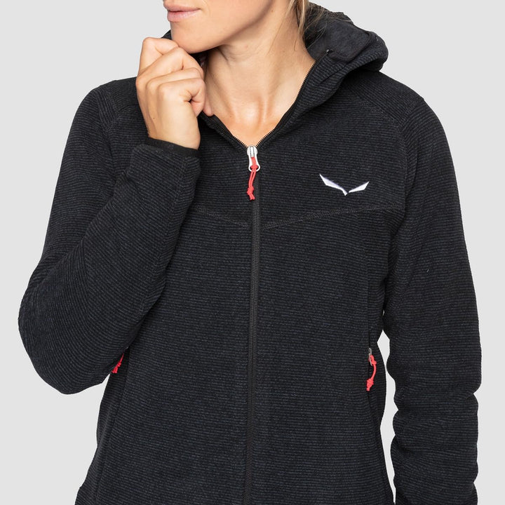 Salewa Damen NUVOLO PL W JKT, Fleecejacke Midlayer S BLACK OUT MELANGE, S BLACK OUT MELANGE