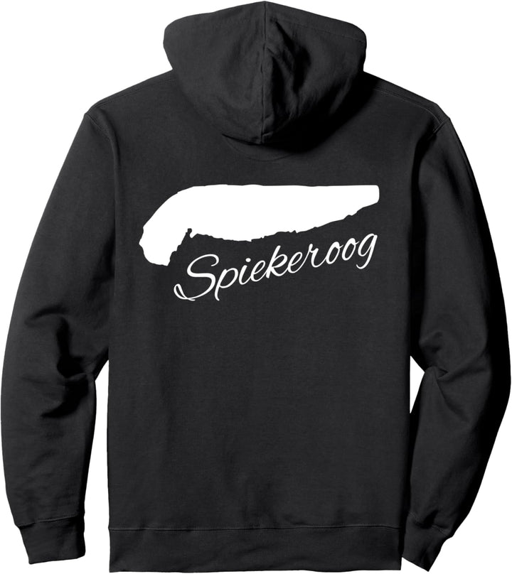 Spiekeroog Insel Silhouette Umriss Urlaub Reise Nordsee Meer Pullover Hoodie