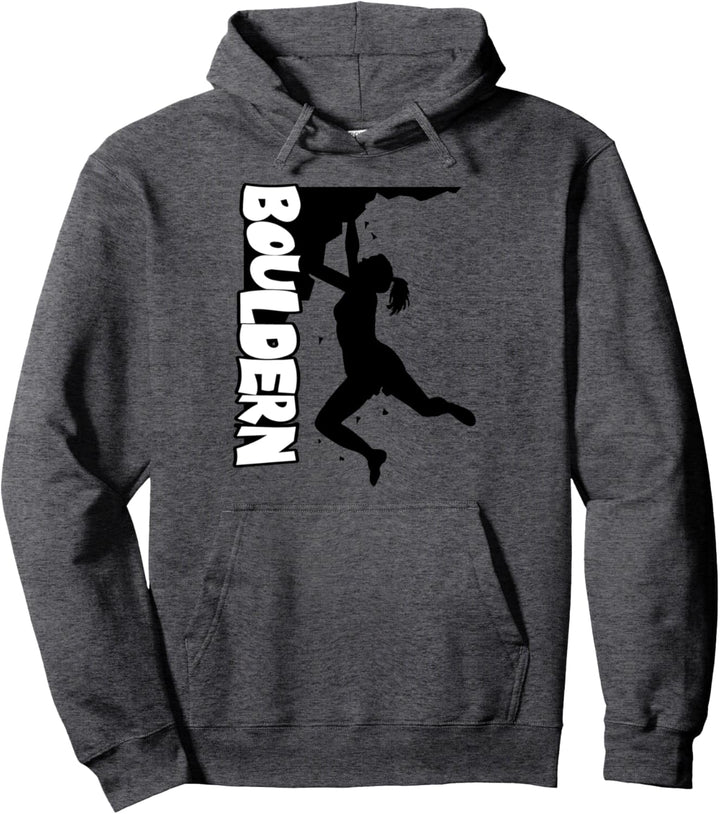 Bouldern I Frau am Felsen Pullover Hoodie