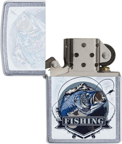 Zippo 17770 Feuerzeug BASS Fishing Design DESIGN-207-Zippo Collection 2019-60004184-39,95 €, Silber,