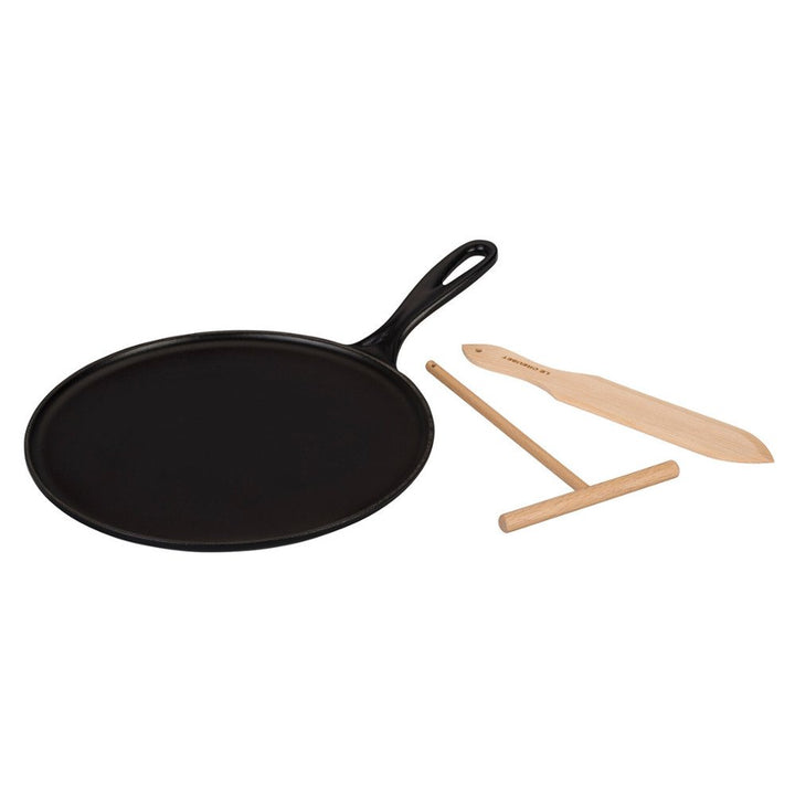 Le Creuset Gusseisen-Crêpespfanne, Inkl. Holzschieber, Ø 27 cm, Rund, Für alle Herdarten inkl. Induk