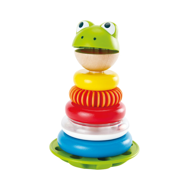 Hape Stapel-Frosch – Stapelspielzeug aus Holz, Farb- und Grössenlernen, Motorikspielzeug für Kleinki